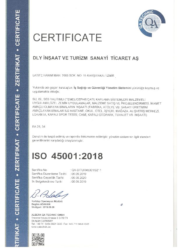 ISO 45001:2018 Belgesi