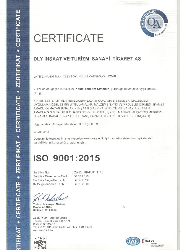 ISO 9001:2015 Belgesi